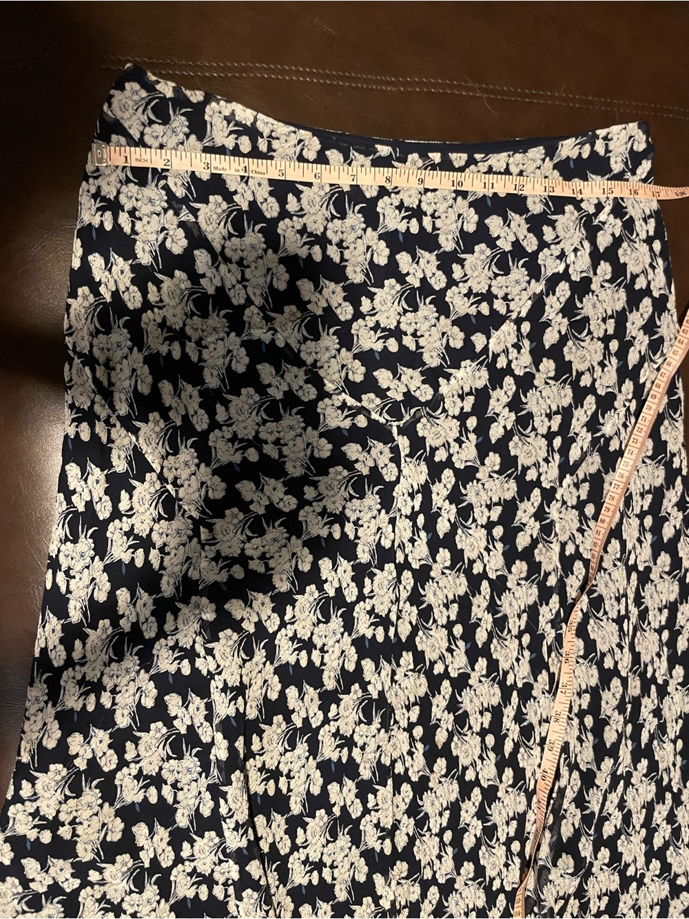 Ralph Lauren Vintage 100% Silk Floral Maxi Skirt Petite Large - Picture 9 of 10